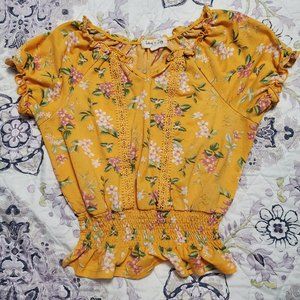 Love+Joy big girls floral top sz M 10-12